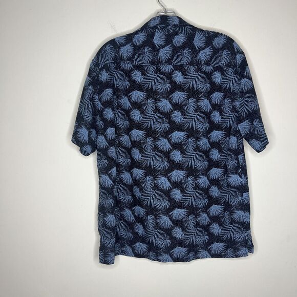 Nat Nast Mens Short Sleeve Button Up Silk Blend Shirt Size Medium Luxe Printed - Picture 2 of 7